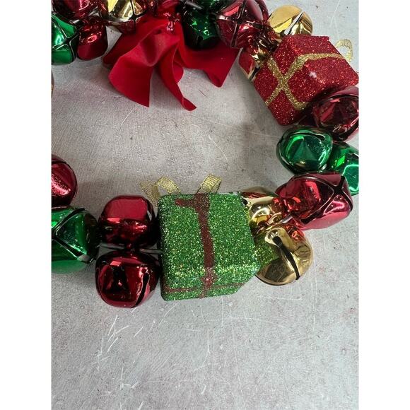 Christmas Jingle Bell Wreath Multicolor Holiday Door Decoration - Picture 10 of 15
